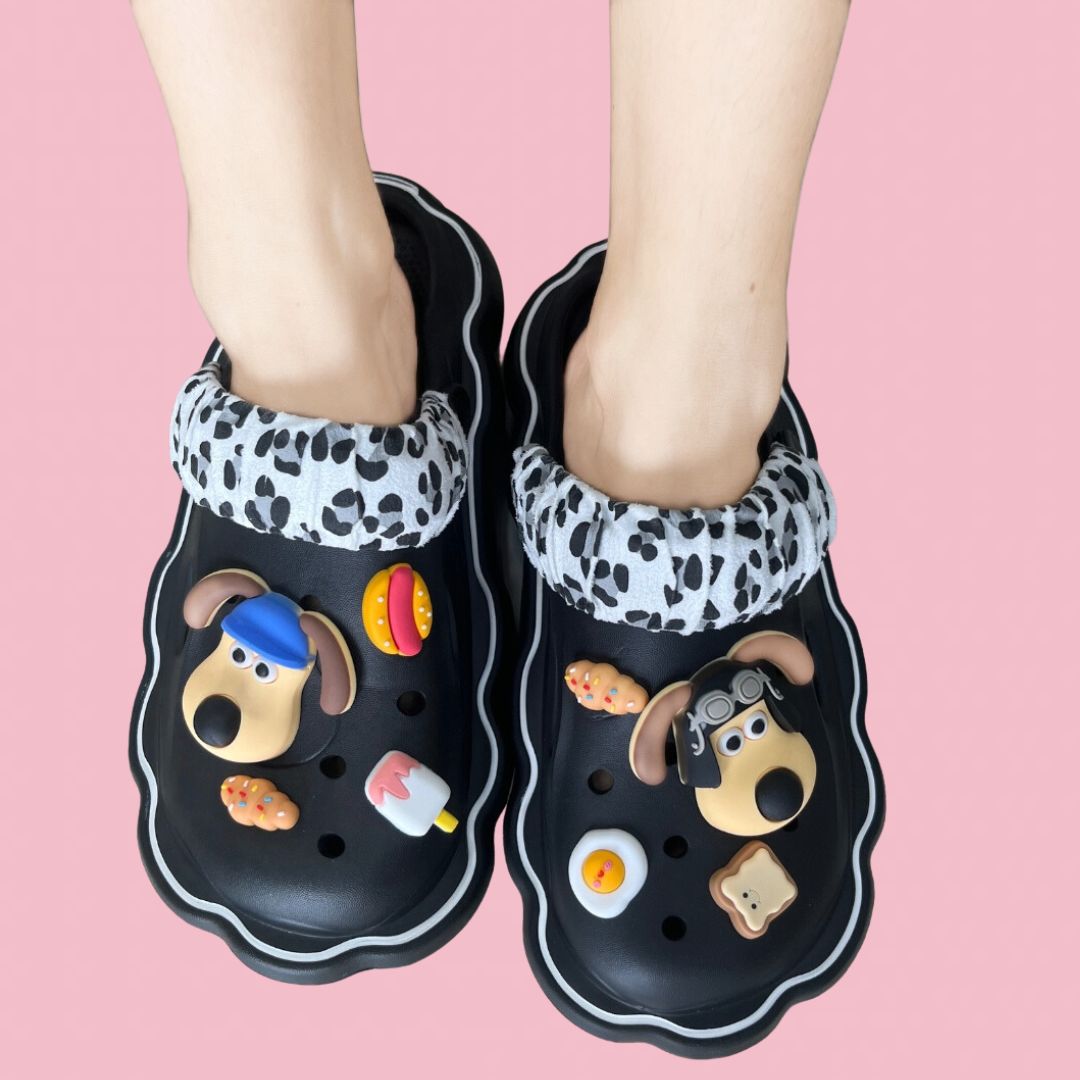 Black Foodie Doggie Clogs