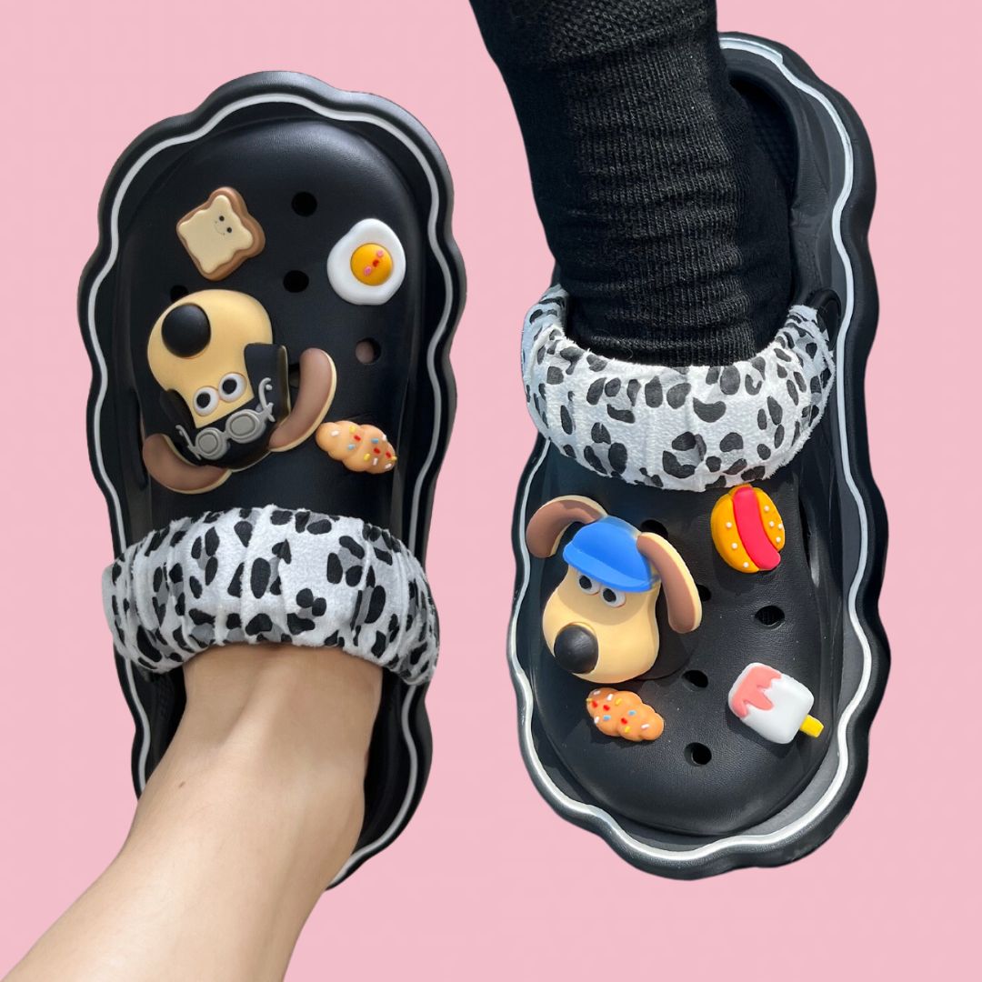 Black Foodie Doggie Clogs