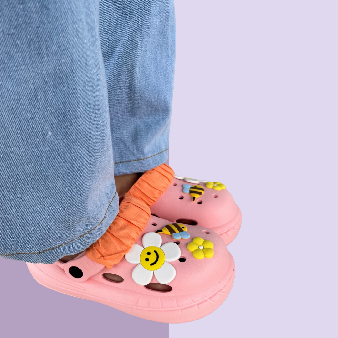 Buzz Bloom Pink Clogs