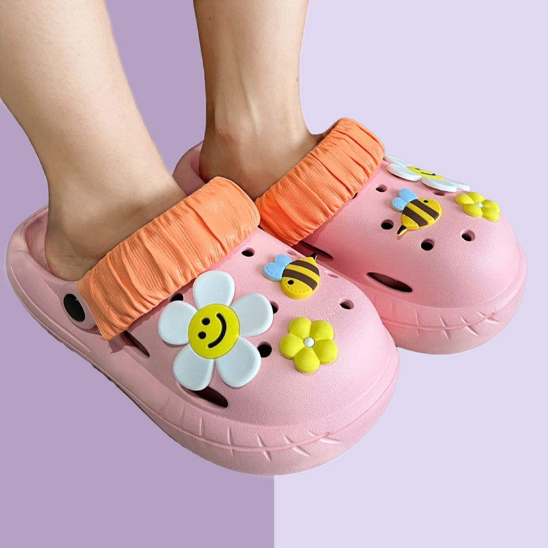 Buzz Bloom Pink Clogs