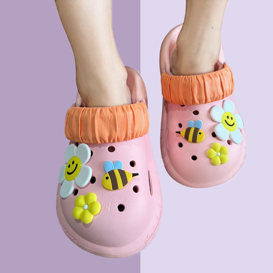 Buzz Bloom Pink Clogs