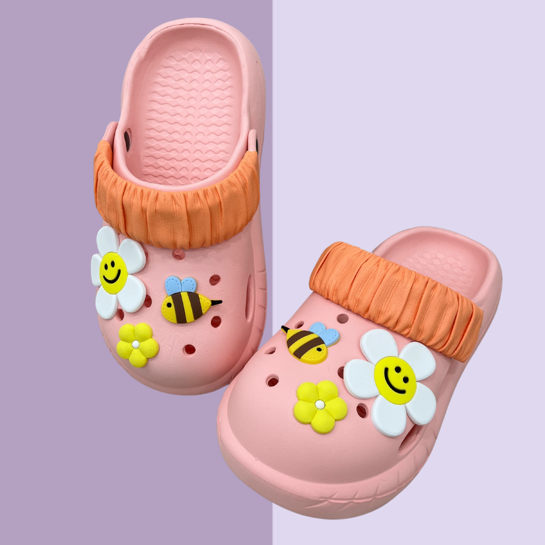 Buzz Bloom Pink Clogs