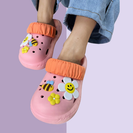 Buzz Bloom Pink Clogs