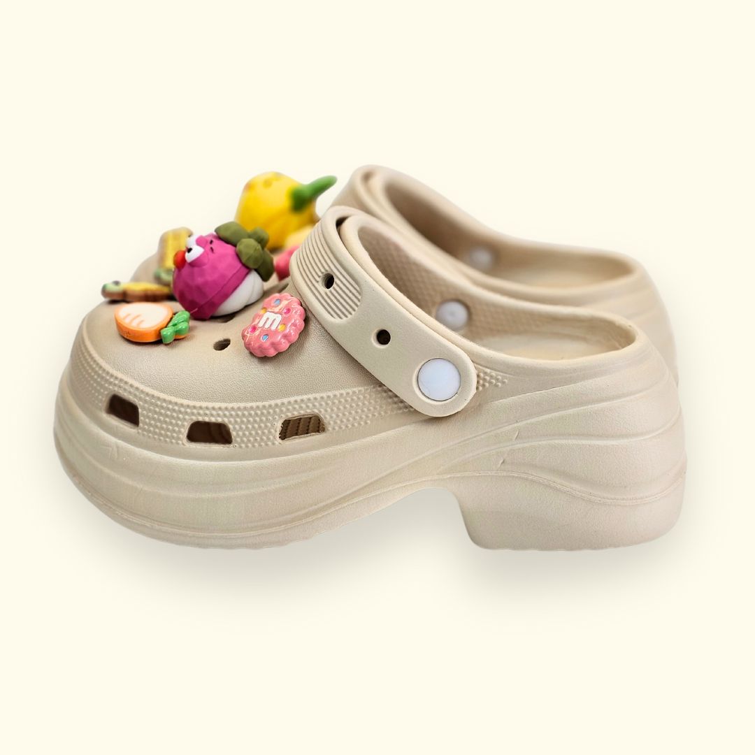 Fruit Jelly Heel Clogs Beige