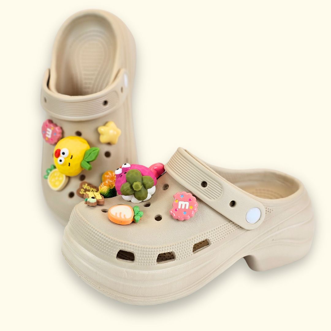 Fruit Jelly Heel Clogs Beige