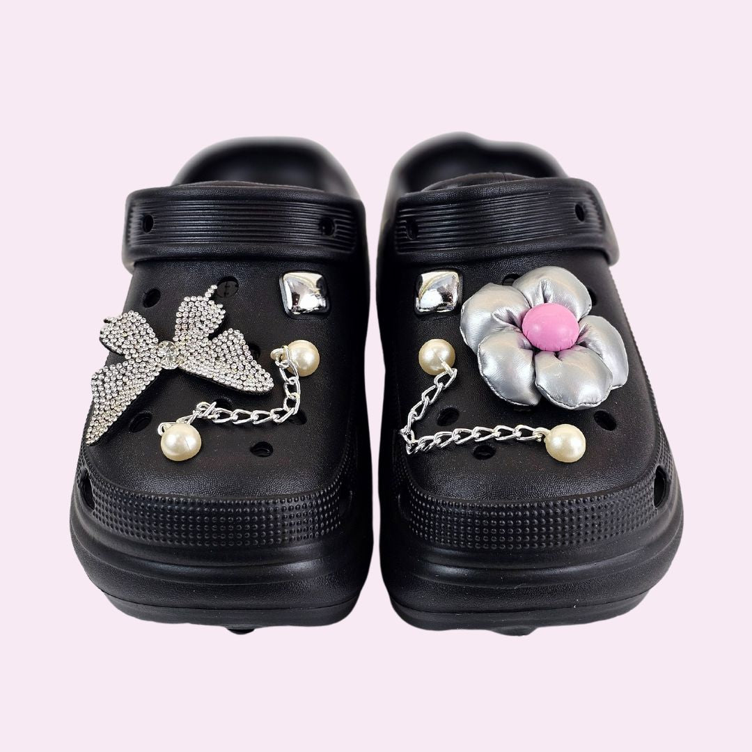 Midnight Butterfly Blossom clogs