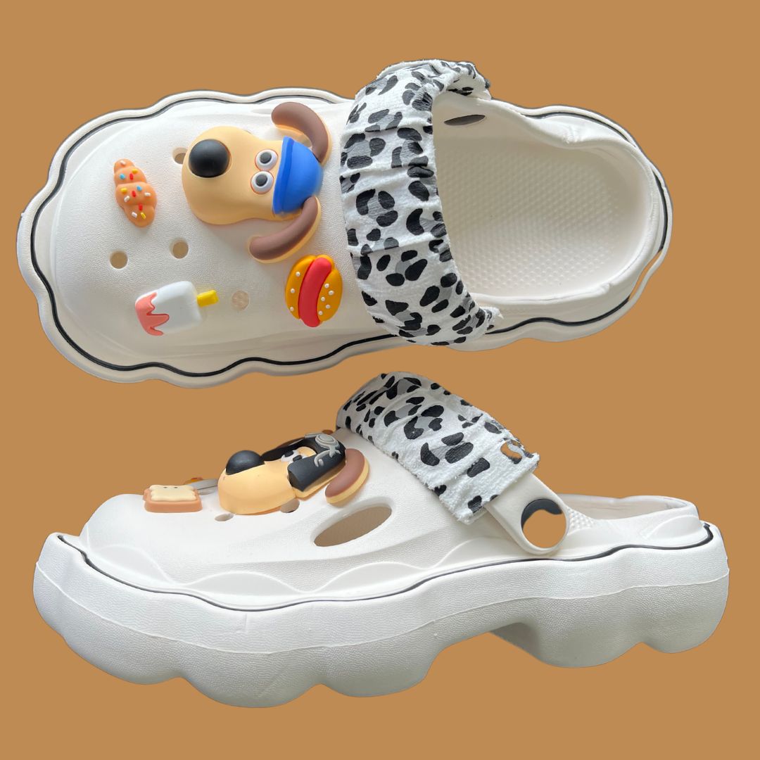 White Foodie Doggie Clogs