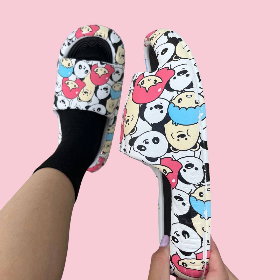 Cute Doodles Slides (Black Sole)