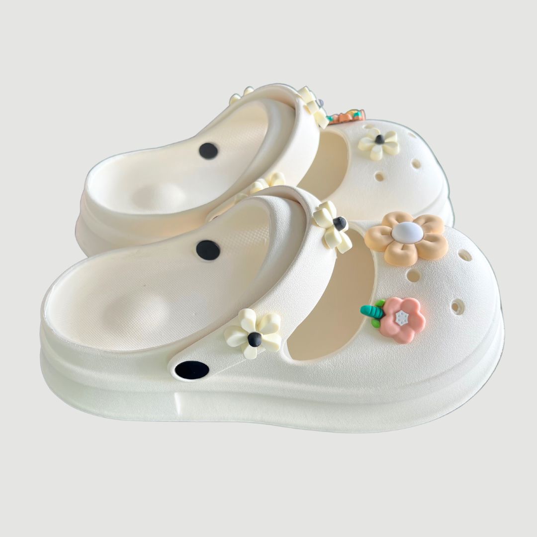 White Blossom Bliss Clogs