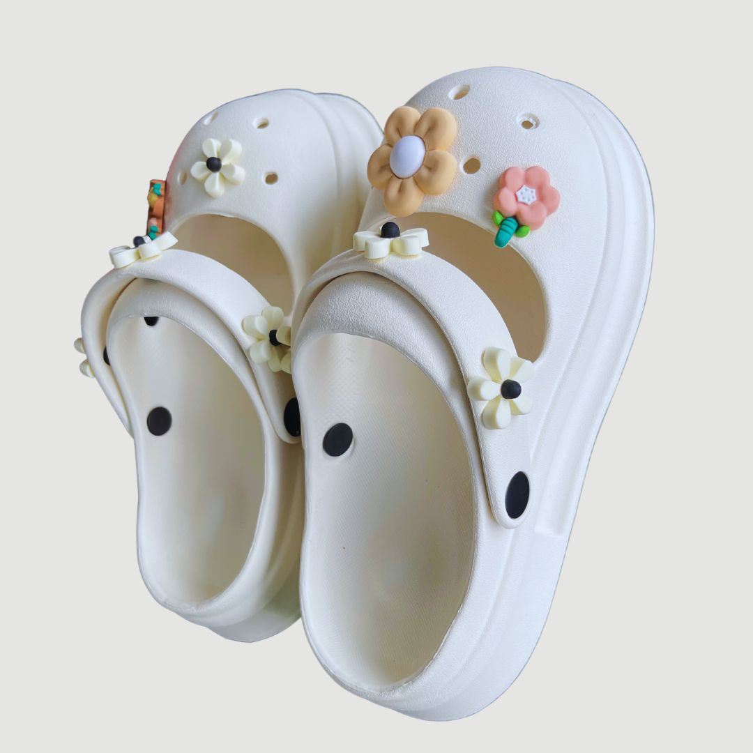 White Blossom Bliss Clogs