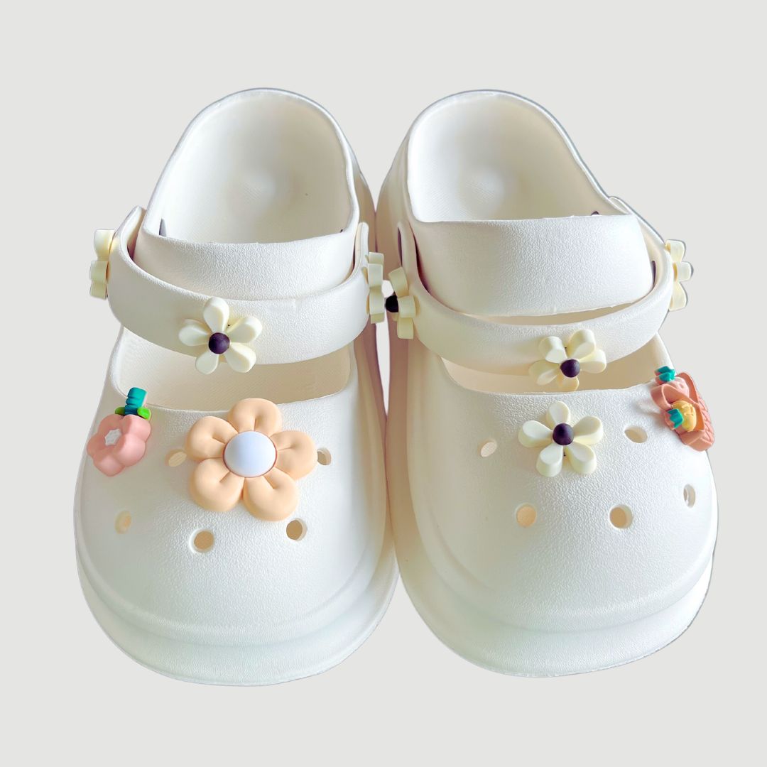 White Blossom Bliss Clogs